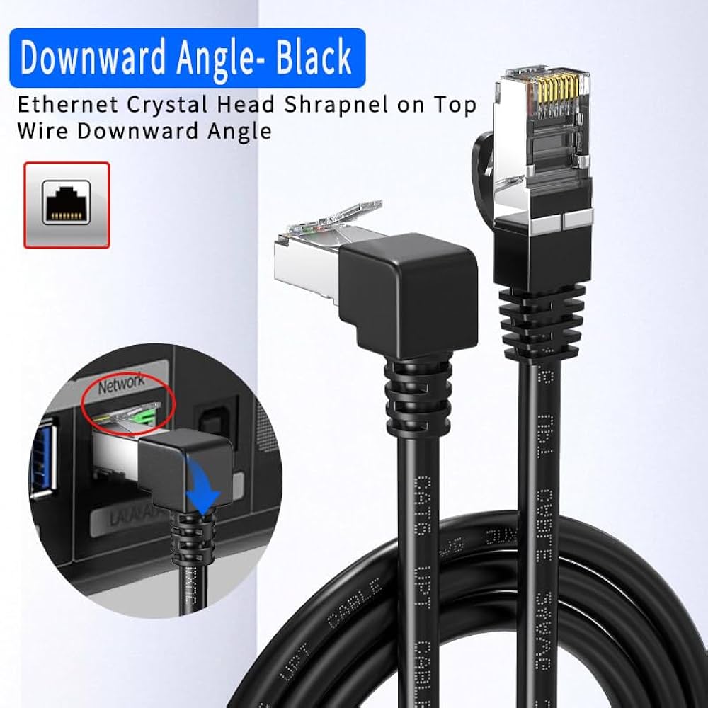 Amazon.com: JUXINICE 2Pack 90 Degree Cat6a Ethernet Cable